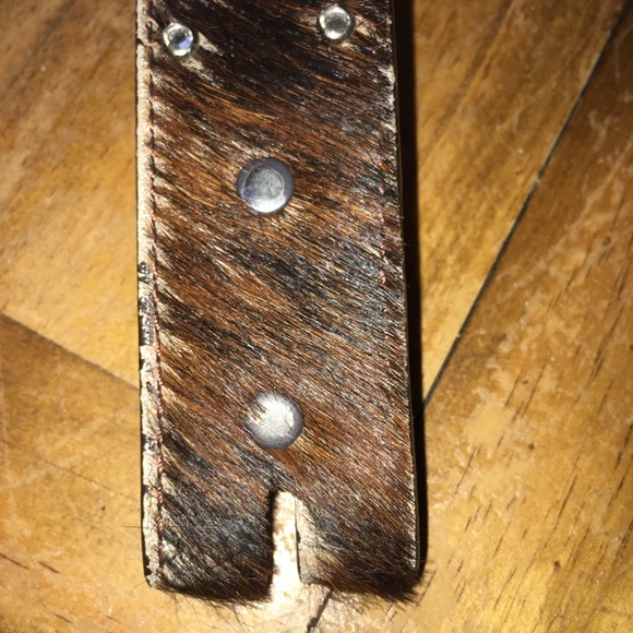 Hair on Hide Western Belt - Picture 2 of 4